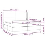 vidaXL Sommier à lattes de lit avec matelas Noir 200x200 cm Tissu