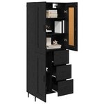vidaXL Haut Armoire 2 Pièces Chêne noir Bois Aggloméré et Verre