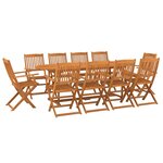 vidaXL Ensemble à manger de jardin 11 Pièces 220x90x75 cm bois d'acacia