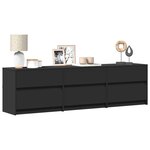 vidaXL Meuble TV avec LED noir 180x34x50 cm bois d'ingénierie