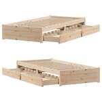 vidaXL Cadre de lit sans matelas 75x190 cm bois de pin massif