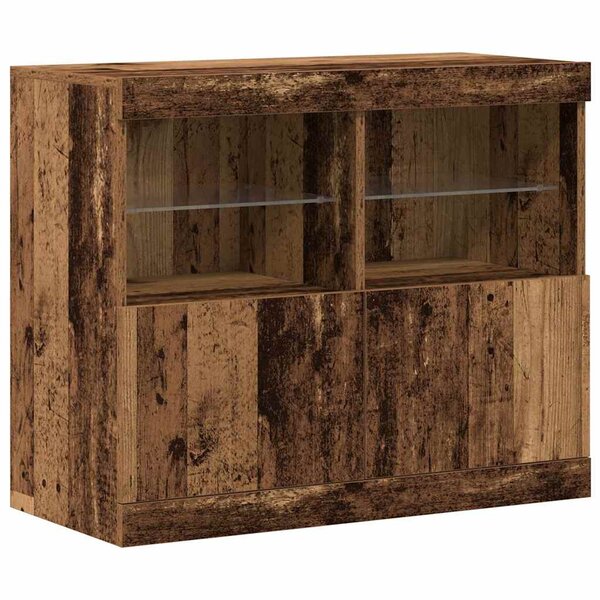 vidaXL Buffet LED Marron 81 x 37 x 66 5 cm Bois d'ingénierie