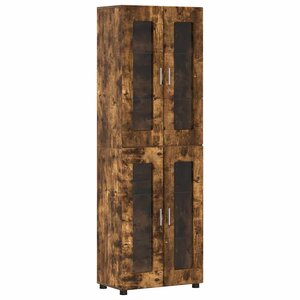 vidaXL Haut Armoire avec étagère FLORIN Chêne fumé 60 x 35 x 182 cm
