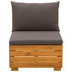 vidaXL Sofa de jardin milieu Bois d'Acacia Massif Marron
