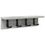 vidaXL Porte-manteau mural avec étagère Gris béton 40 x 10.5 x 10.5 cm