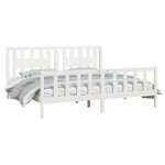 vidaXL Cadre de lit sans matelas blanc bois massif de pin 200x200 cm