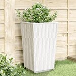 vidaXL Jardinières 4 Pièces blanc 32 5x32 5x57 cm polypropylène