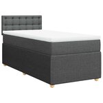 vidaXL Sommier à lattes de lit avec matelas Gris foncé 90x200 cm Tissu
