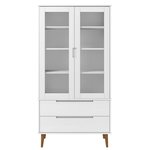 vidaXL Armoire à vitrine MOLDE Blanc 90x35x175 cm Bois de pin massif
