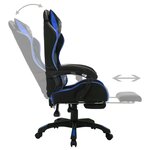 Chaise fauteuil siège pivotante de bureau informatique étude de jeux vidéo avec LED RVB et similicuir bleu 02_0024200