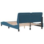 vidaXL Cadre de lit avec lumières LED bleu 140x190 cm velours