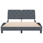 vidaXL Cadre de lit sans matelas gris foncé 140x190 cm velours