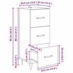 vidaXL Buffet Bois ancien 34 x 34 5 x 90 cm Bois d'ingénierie