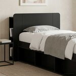 vidaXL Cabinet de Tête de Lit avec stockage Noir Bois d'ingénierie