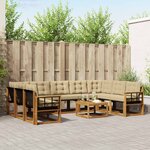 vidaXL Ensemble de canapés d'extérieur 10 Pièces Naturel et Beige