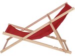 Lot de 2 transat en bois "Chilienne" - 107 x 56.5 x 81 cm - Rouge