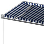 vidaXL Auvent automatique rétractable avec poteaux 6x3 m Bleu et blanc