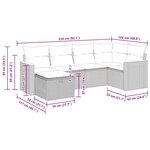 vidaXL Salon de jardin 6 Pièces avec coussins noir résine tressée