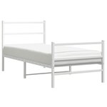 vidaXL Cadre de lit métal sans matelas avec pied de lit blanc 90x200cm