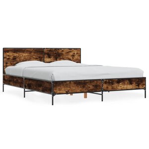 vidaXL Cadre de lit sans matelas chêne fumé 150x200 cm