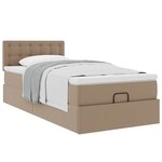 VidaXL Lit ottoman et matelas cappuccino 100x200cm similicuir