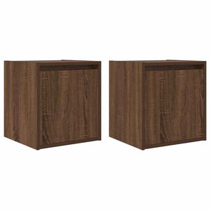 vidaXL Tables de chevet murales 2 Pièces chêne marron 38x34x40 cm