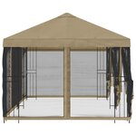 vidaXL Gazebo avec murs latéraux 6 x 3 m Beige Polyester et Acier