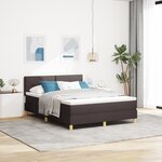 vidaXL Lit Box Spring avec Matelas & LED Marron Foncé 160x200 cm Tissu