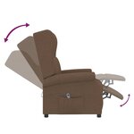 vidaXL Fauteuil inclinable électrique à oreilles marron tissu