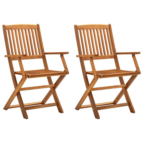 vidaXL Chaises pliables d'extérieur lot de 2 Bois d'acacia solide