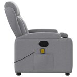 vidaXL Fauteuil de massage inclinable gris clair tissu