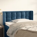 vidaXL Tête de lit avec oreilles Bleu foncé 103x16x78/88 cm Velours