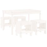 vidaXL Ensemble à manger de jardin 5Pièces blanc bois massif de pin