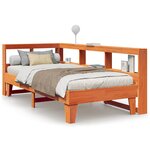 vidaXL Lit bibliothèque sans matelas cire marron 100x200 cm pin massif