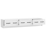 vidaXL Meuble TV Blanc brillant 147 x 34 5 x 27 cm Bois d'ingénierie