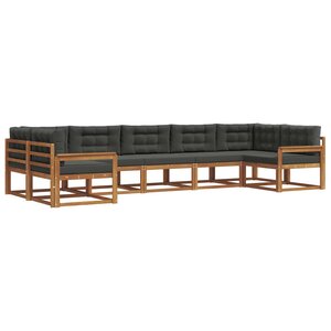 vidaXL Ensemble de canapés d'extérieur 7 pc Naturel et Anthracite