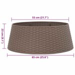 vidaXL Jupe de sapin de Noël marron Ø65x23 cm plastique