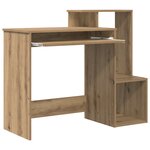 vidaXL Bureau en chêne d'artisan Chêne d'artisan Panneau de particules