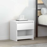vidaXL Tables de chevet 2 Pièces Blanc brillant 40x30x39 cm Aggloméré