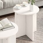 vidaXL Table basse 2 Pièces Blanc 41 5 x 41 5 x 41 cm Bois massif en pin