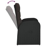 vidaXL Ensemble à manger de jardin coussins 7 Pièces noir résine tressée