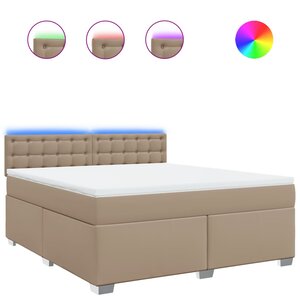 vidaXL Sommier à lattes de lit avec matelas Cappuccino 180x200 cm
