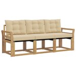 vidaXL Ensemble de canapés d'extérieur 3 pc Blanc et Beige