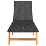 vidaXL Chaises longues 2 Pièces noir/marron résine tressée/bois d'acacia