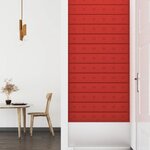 vidaXL Panneaux muraux 12 Pièces Bordeaux 90x15 cm Similicuir 1 62 m²