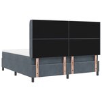 Lit de box spring vidaXL avec matelas gris foncé 180x200 cm en velours