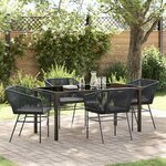 vidaXL Ensemble de salle à manger pour jardin 5 Pièces Noir Poly rotin