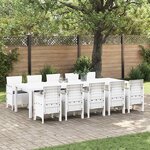 vidaXL Ensemble de salle à manger pour jardin 11 Pièces Blanc