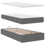 vidaXL Lit ottoman avec matelas gris foncé 90x200 cm tissu