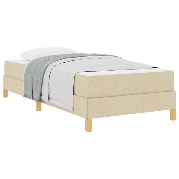 vidaXL Lit à ressorts avec matelas Crème 90 x 190 cm tissu